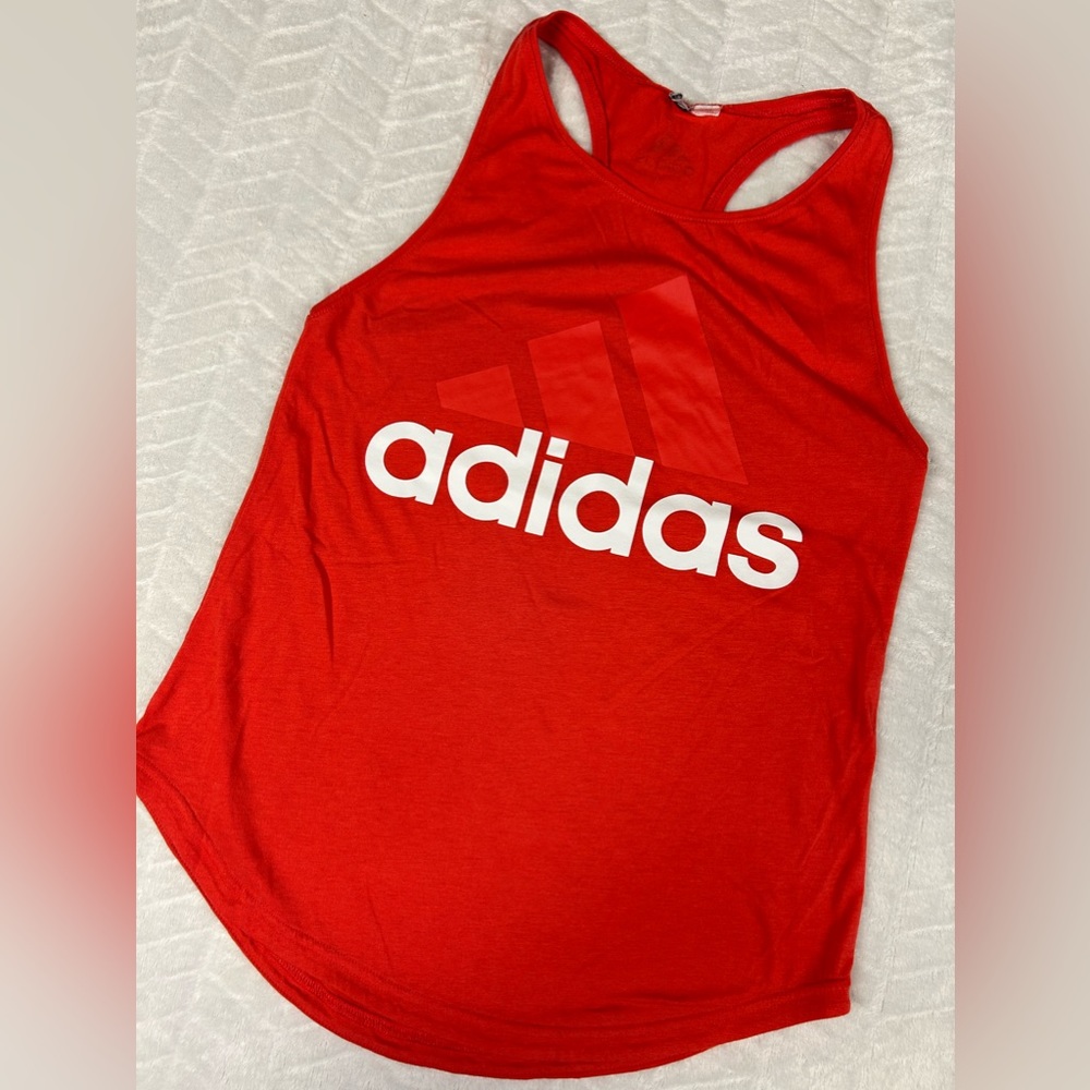Adidas racerback tank top, girls size L red/orage